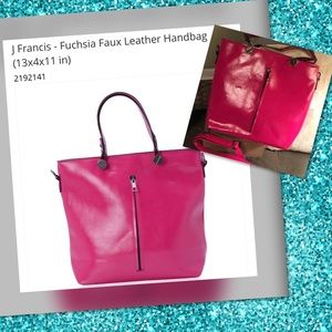 J Francis Fuchsias Pink Faux Leather Purse